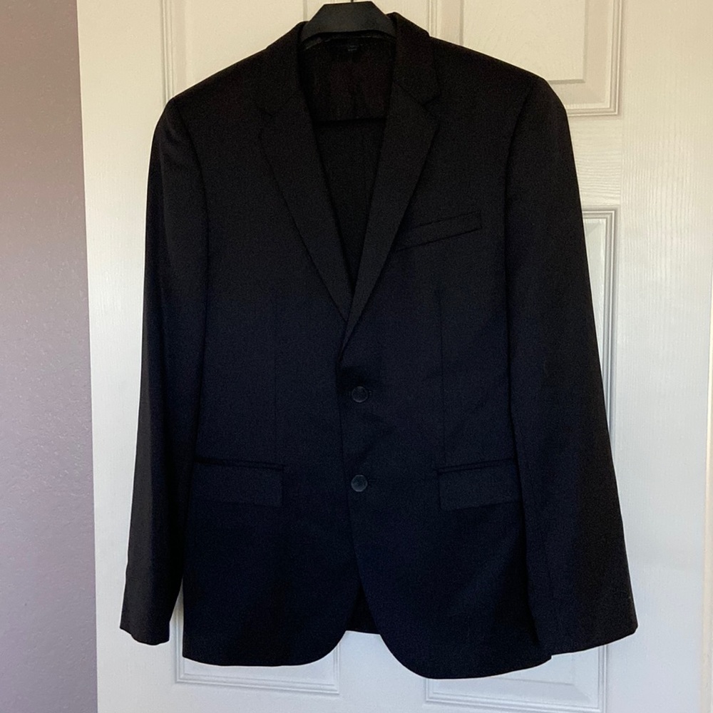 Hugo Boss Super 130 36R Black Solid Suit Pants 32” x 30”
